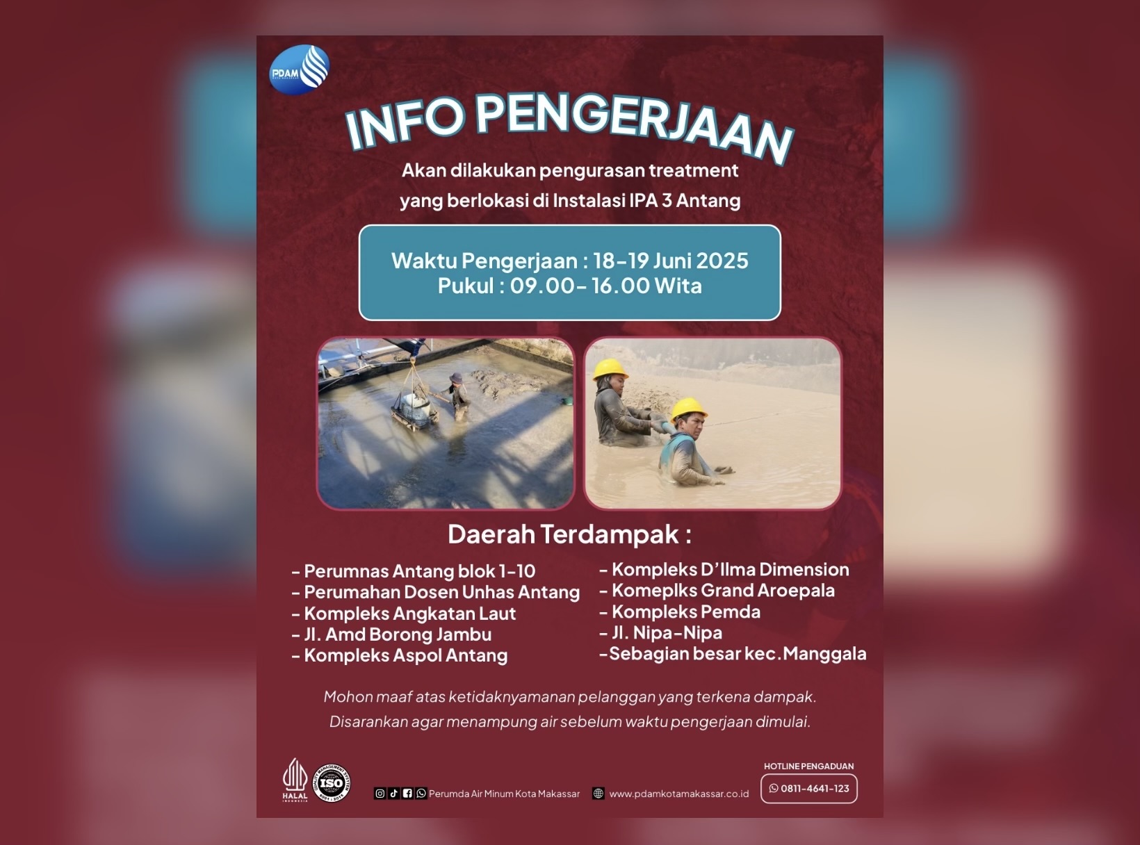 Pemeliharaan Berkala IPA 3 Antang, Distribusi Air di Kecamatan Manggala ...